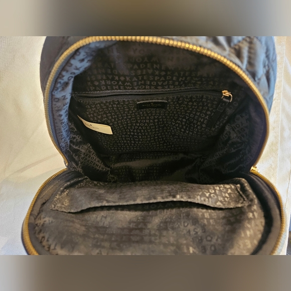 Kate Spade New York Black Quilted Nylon Backpack Gold Hardware - Picture 5 of 10